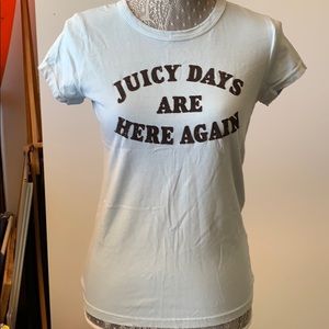 juicy couture baby blue shirt sleeves t-shirt